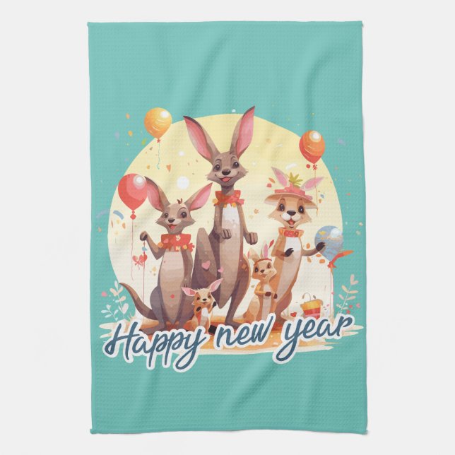 Happy new year at last tea towel (Vertical)