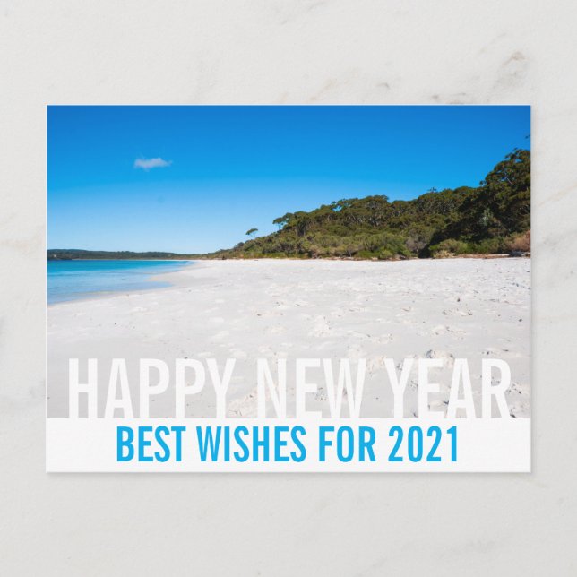 Happy New Year Australia Beach Landscape Paradise Postcard (Front)