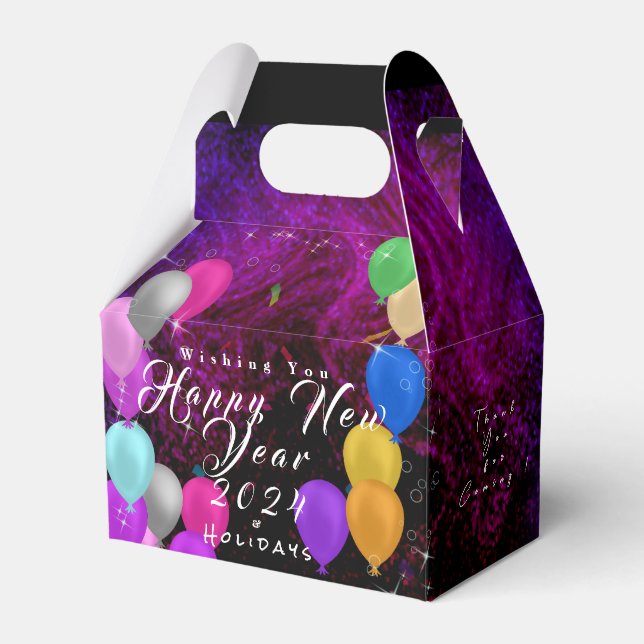 Happy New Year Balloon Favour Box (Front Side)