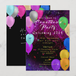 Happy New Year Balloon Invitation