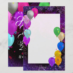 Happy New Year Balloons Stationery Paper