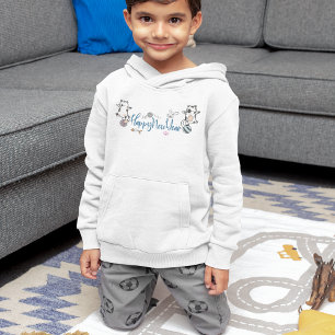 Happy New Year Between Kittens Balanced On A Yarn