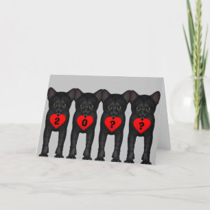 Happy New Year Black Cats Holiday Card