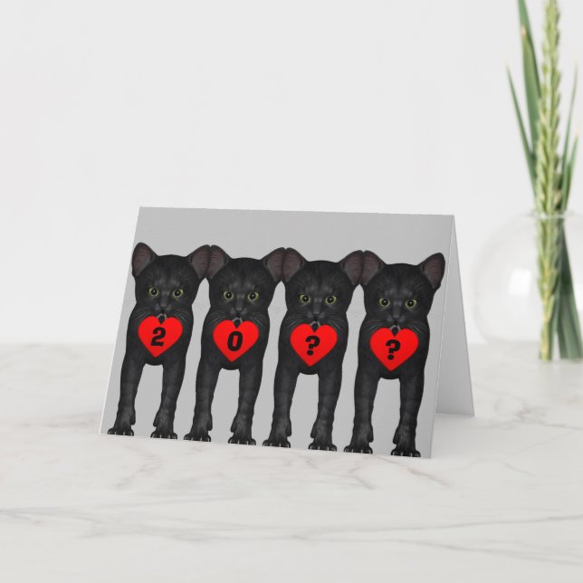 Happy New Year Black Cats Holiday Card (Front)