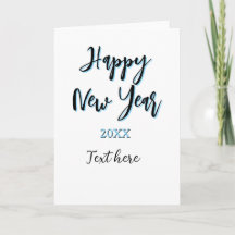 Happy new year blue black bold simple year stylish