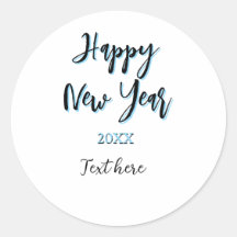 Happy new year blue black bold simple year stylish