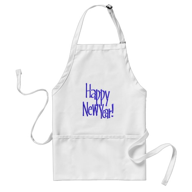 Happy New Year - Blue Text Standard Apron (Front)