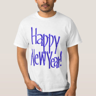 Happy New Year - Blue Text T-Shirt