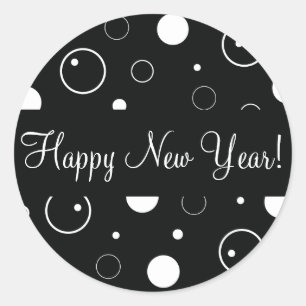 Happy New Year Bubbles Envelope Sticker Seal