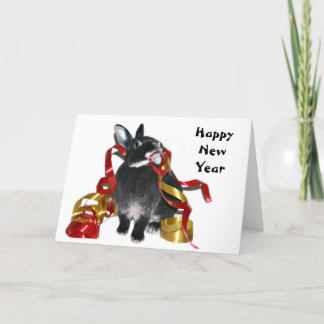 Happy New Year Bunny Holiday Card