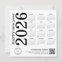 Happy New Year Business 2025 Calendar Logo QR Code