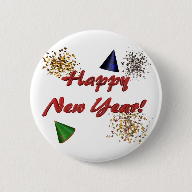 Happy New Year Button (Front)