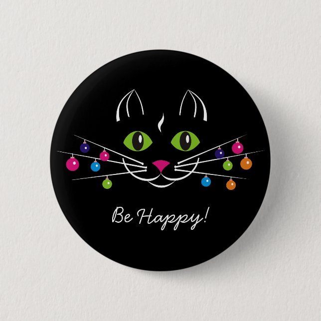 Happy New Year Button "Be Happy" (Front)