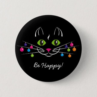 Happy New Year Button "Be Happy"