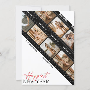 Happy New Year Camera Film Classic Collage Photo Holiday Card