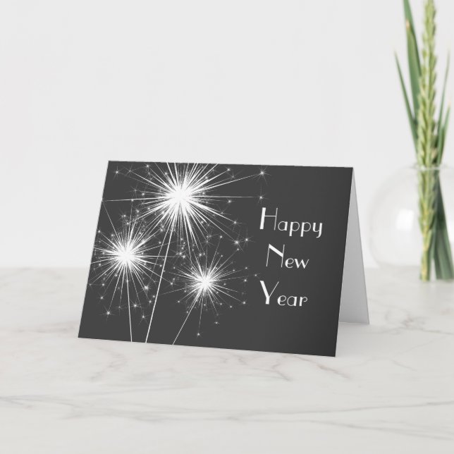 Happy New Year Card (grey) (Front)