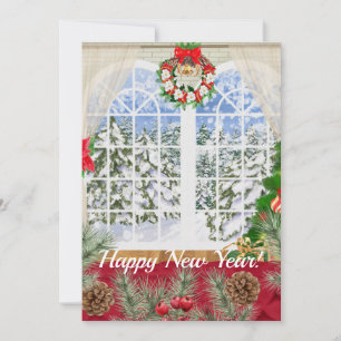 Happy New Year Card Window