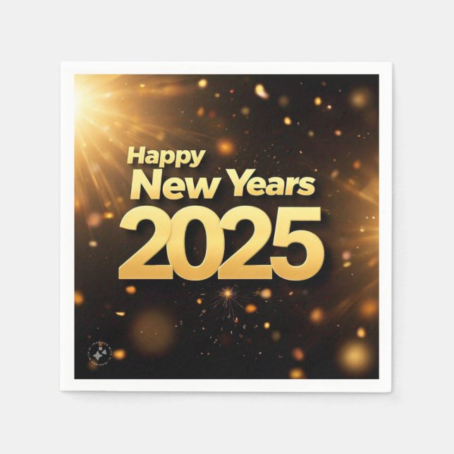 happy new year cards 2025 napkin (Front)