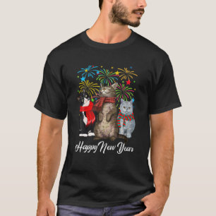 Happy New Year Cat Happy Meow Year 2022 Kitten Lov T-Shirt