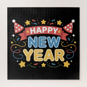 Happy New Year Celebration Design Jigsaw Puzzle
