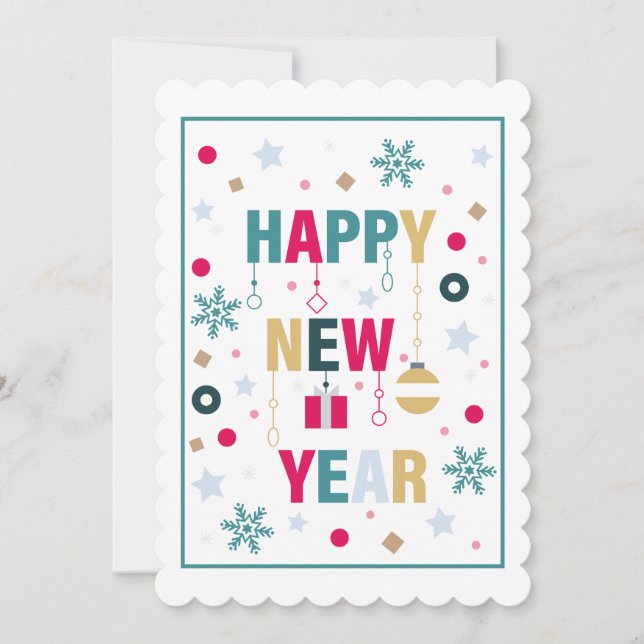 Happy New Year celebration Holiday Card (Front)