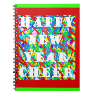 Happy new year celebration holiday design notebook