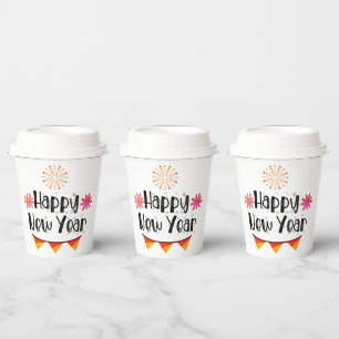Happy New Year Celebration Paper Cups