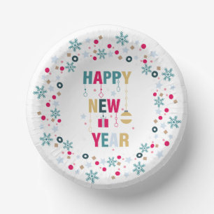 Happy New Year celebration Paper Plate