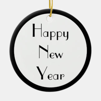 Happy New Year Ceramic Tree Decoration
