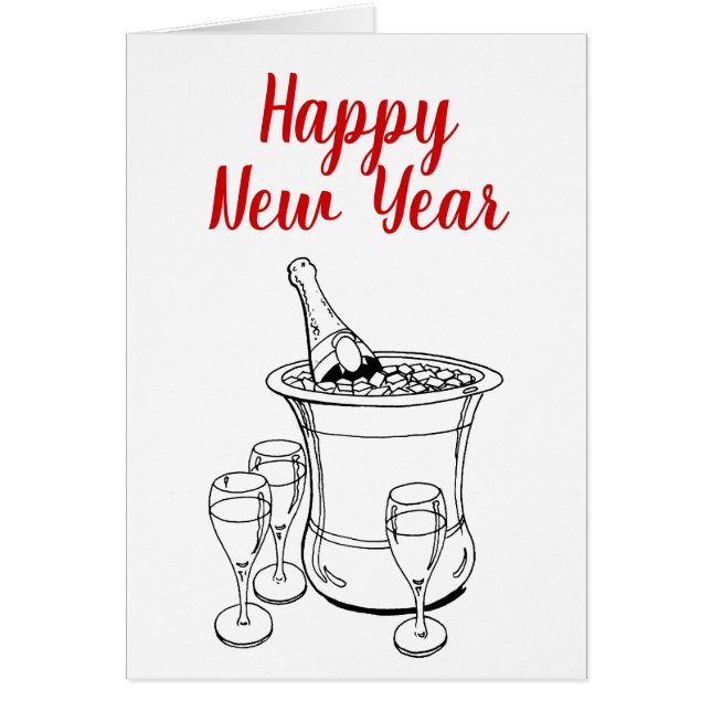 Happy New Year Champagne Bucket Glasses (Front)