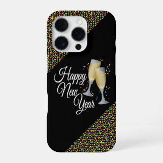 Happy New Year Champagne Glasses iPhone 16 Pro Case