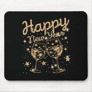 Happy New Year Champagne New Years Men Women Mouse Mat