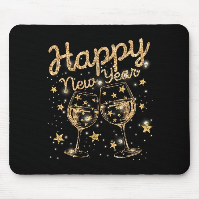 Happy New Year Champagne New Years Men Women  Mouse Mat (Front)