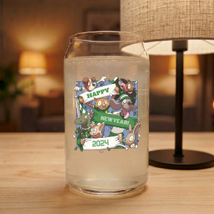 Happy New Year Change The Date Funny Animal Fans Can Glass
