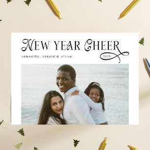 Happy New Year Cheer Modern Family Photo Collage Holiday Card