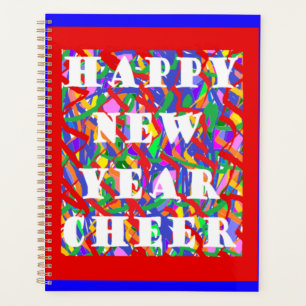 Happy New Year Cheer seasonal design bright colour Planner