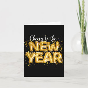 Happy New Year Cheers To The New Year Ballon Confe Card