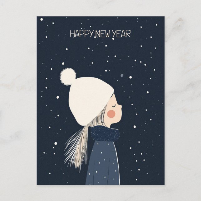 Happy New Year Child Holiday Postcard (Front)