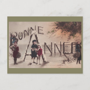 Happy New Year Children Vintage Fantasy postcard