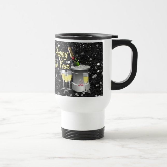 Happy New Year Chilled Champagne Travel Mug (Right)