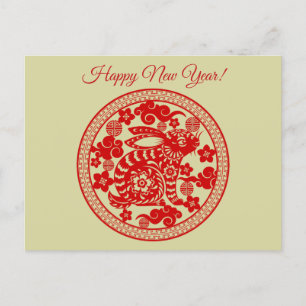 Happy New Year Chinese Year of the Rabbit Postcard