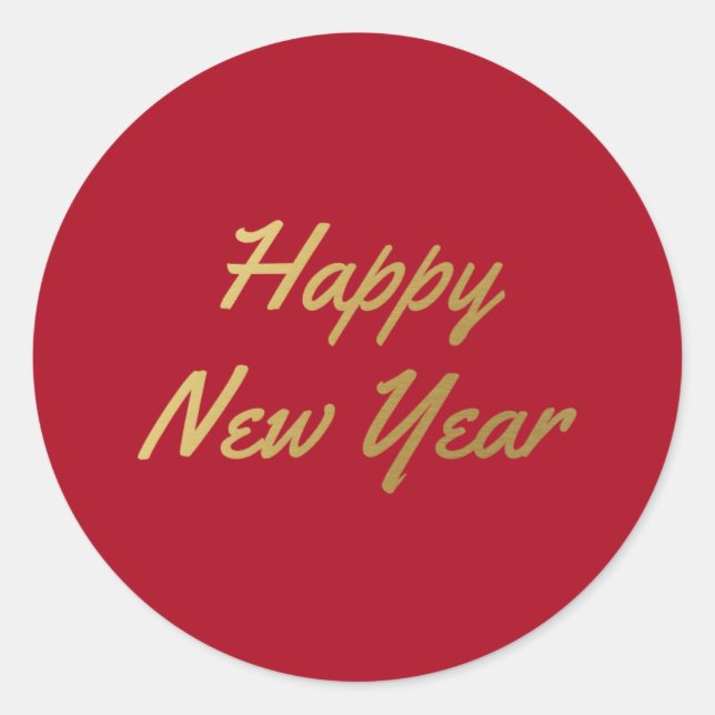 Happy new year - classic round sticker (Front)