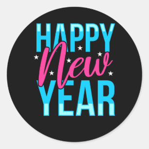 Happy New Year Classic Round Sticker