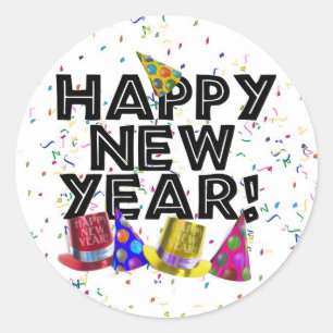 HAPPY NEW YEAR! CLASSIC ROUND STICKER