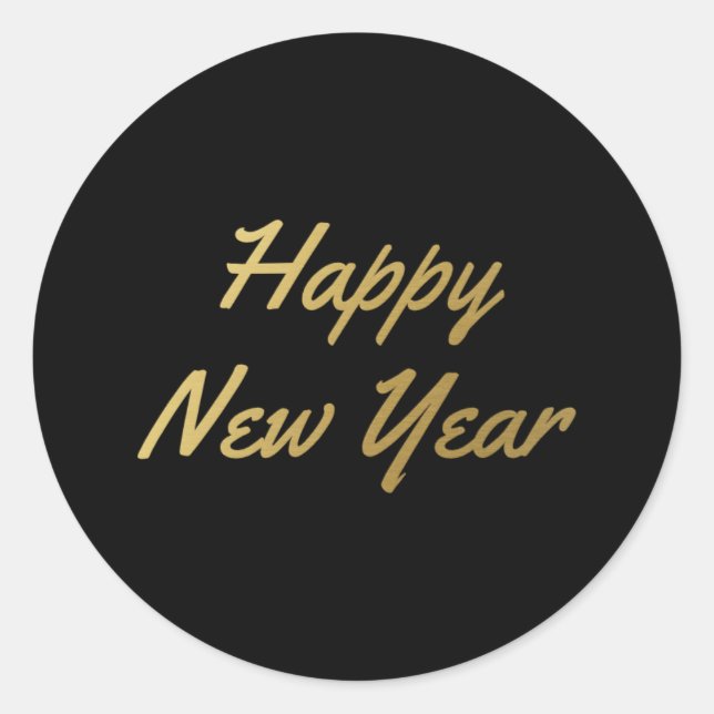 Happy new year - classic round sticker (Front)