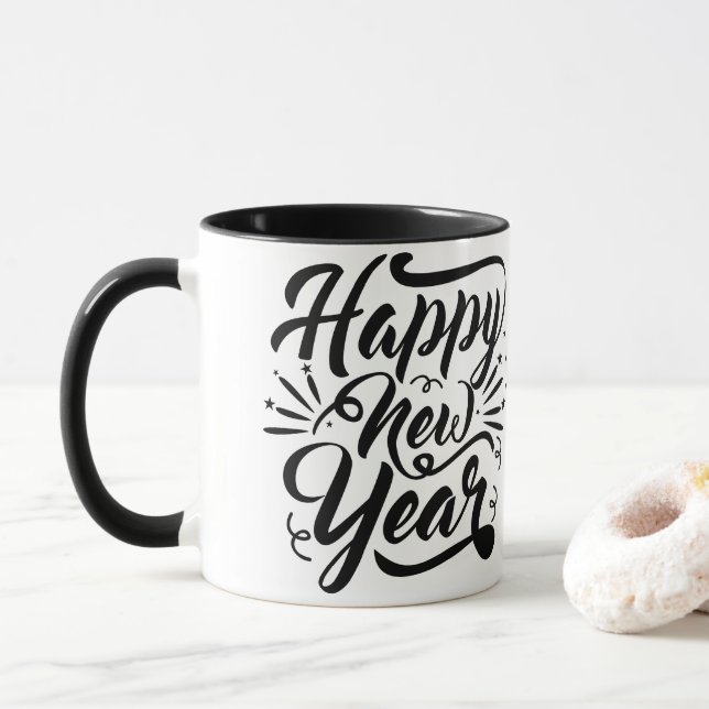 Happy New Year Coffee Mug (With Donut)