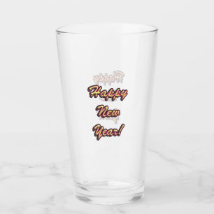 Happy New Year Colourful Glass