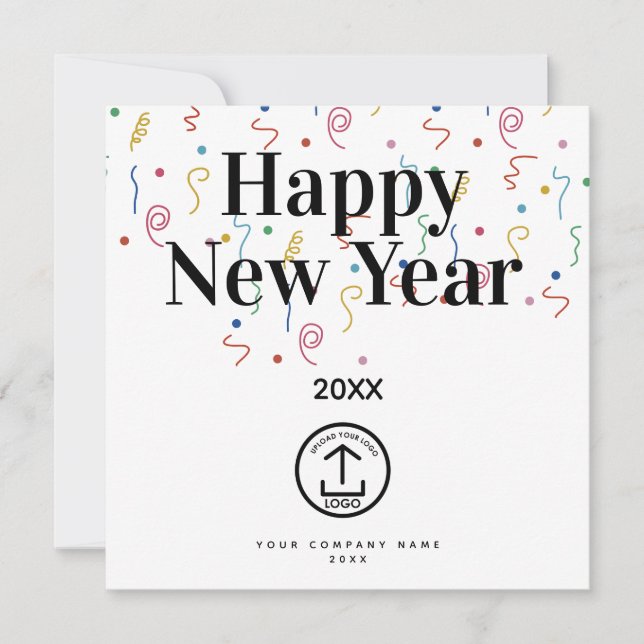 Happy New Year Company Business Logo Holiday (Front)