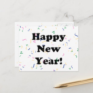 Happy New Year! Confetti Holiday Postcard