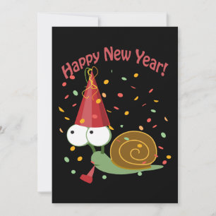 Happy New Year! Confetti Snail Party Invitation